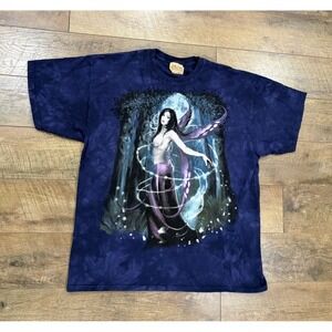 Vintage The Mountain Big Fairy Lady Graphic Tee Tie Dye XL Blue